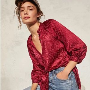 Anthropologie Velvet Button down